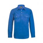 Workcraft-Closed-Front-Long-Sleeve-Shirt-Blue