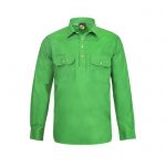 Workcraft-Closed-Front-Long-Sleeve-Shirt-Green