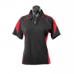 Aussie-Pacific-Premier-Lady-Polo-Black-Red