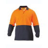 Bisley-long-sleeve-polo-shirt-Orange-Navy