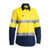 Cool-Bisley-Ladies-Taped-Hi-Vis-Airflow-Ripstop-Shirt-yellow-navy