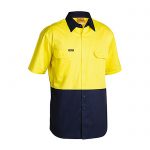 Bisley-Short-Sleeve-Safety-Shirt-Yellow-Navy