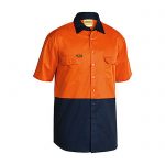 Bisley-Short-Sleeve-Safety-Shirt-Orange-Navy