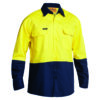 Bisley-2-Toned-HiViz-Day-Use-Shirt-Yellow-Navy