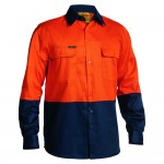 Bisley-2-Toned-HiViz-Day-Use-Shirt-Orange-Navy