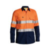 Cool-Bisley-Taped-Hi-Vis-Airflow-ripstop-shirt-Orange-Navy