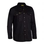 Bisley-original-Drill-Long-Sleeve-Work-Shirt-Black
