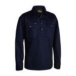 Bisley-drill-work-shirt-closed-front-navy