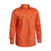 Bisley-drill-work-shirt-closed-front-Orange