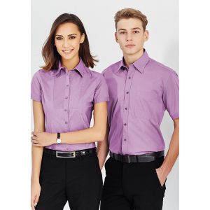 Mens-Corporate-Shirt-Chevron-Style-Short-Sleeve-Models