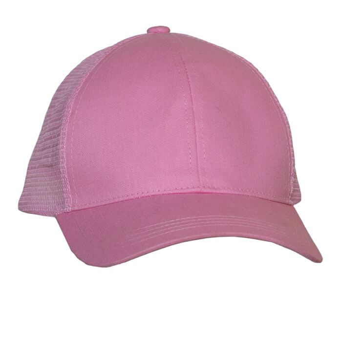 Ponytail-trucker-cap-Pink-Front