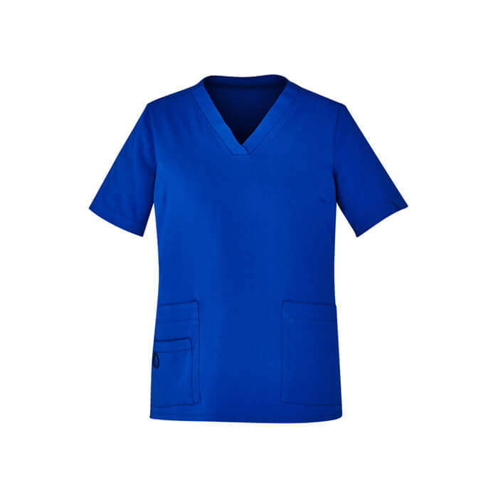 CST941ls-v-neck-womens-Scrub-Top-Electric-Blue