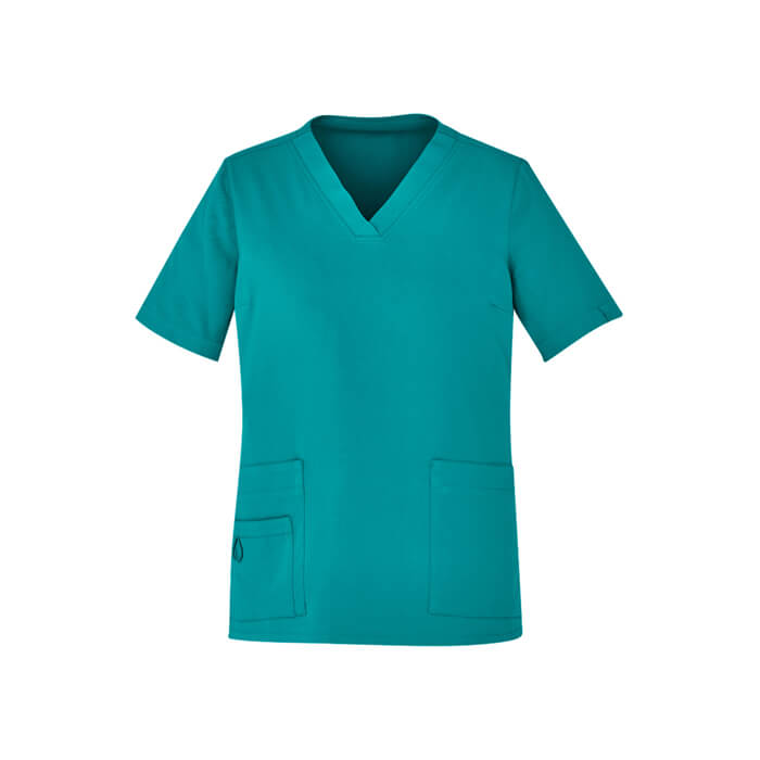 CST941ls-v-neck-womens-Scrub-Top-Teal