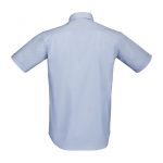 Mens-corporate-shirt-Berlin-Style-Short-Sleeve-Back View-Blue