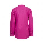 Workcraft-Ladies-Closed-Front-Long-Sleeve-Shirt-Pink-Back-View