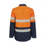 Workcraft-Ladies-Hi-Vis-Long-Sleeve-Taped-Maternity-Shirt-Orange-Navy-Back