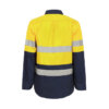 Workcraft-Ladies-Hi-Vis-Long-Sleeve-Taped-Maternity-Shirt-Yellow-Navy-Back